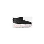 Ugg botte classic ultra mini wrap tech noir in black / jasmine, taille 44, cuir