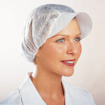 100 charlottes blanches type casquette, taille unique