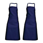 2 tabliers 100% coton bleu marine, taille unique