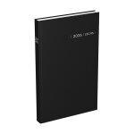 Agenda journalier carre travers - couverture noire - 14 x 22 cm - 2026