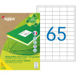 Agipa 101185 etiquettes blanches recyclées multi - usage 38 x 21, 2 mm - boîte de 6500 Agipa 101185 etiquettes blanches recyclées multi - usage 38 x 21, 2 mm - boîte de 6500