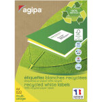 Agipa 101185 etiquettes blanches recycl�es multi - usage 38 x 21, 2 mm - bo�te de 6500