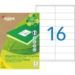 Agipa 101189 etiquettes blanches recycl�es multi - usage 105 x 35 mm - bo�te de 1600