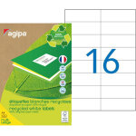 Agipa 101190 etiquettes blanches recycles multi - usage 105 x 37 mm - bote de 1600