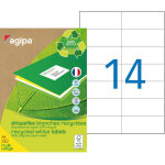 Agipa 101191 etiquettes blanches recycl�es multi - usage 105 x 42, 2 mm - bo�te de 1400