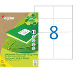 Agipa 101192 etiquettes blanches recycl�es multi - usage 105 x 70 mm - bo�te de 800