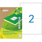 Agipa 101194 etiquettes blanches recycles multi - usage 210 x 148, 5 mm - bote de 200