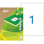 Agipa 101195 etiquettes blanches recycles multi - usage a4 210 x 297 mm - bote de 100