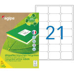 Agipa 102646 etiquettes blanches recycles multi - usage 63, 5 x 38, 1 mm - bote de 2100