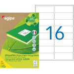 Agipa 102647 etiquettes blanches recycl�es multi - usage 99, 1 x 33, 9 mm - bo�te de 1600