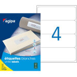 Agipa 118807 etiquettes blanches multi - usage 190 x 60 mm - bo�te de 100