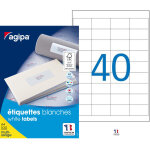 Agipa 118991 etiquettes blanches multi - usage 48, 5 x 25, 4 mm - bote de 4000