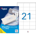 Agipa 119009 etiquettes blanches multi - usage 70 x 42 mm - bo�te de 2100