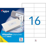 Agipa 119012 etiquettes blanches multi - usage 105 x 37 mm - bote de 1600