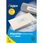 Agipa 119613 etiquettes blanches coins arrondis multi - usage 63, 5 x 38, 1 mm - pochette de 525