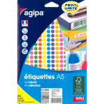Agipa pastilles adhésives rondes Ø 8 mm - 11995 - a5 - pochette de 7 feuilles de 294 - 2058 étiquettes ... Agipa pastilles adhésives rondes Ø 8 mm - 11995 - a5 - pochette de 7 feuilles de 294 - 2058 étiquettes ...
