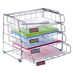 Alba corbeille à courrier chromé - h. 31, 5 cm - set de 4 Alba corbeille à courrier chromé - h. 31, 5 cm - set de 4