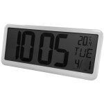 Alba horloge affichage lcd - heure + calendrier + temp�rature - blanc - noir