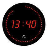 Alba horloge murale digitale horled  led rouge - diamtre 30 cm - noir