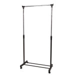 Alba portant � v�tements mobile en plastique et acier 180 x 82 x 42 cm - noir et gris