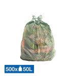 Alfapac sacs poubelle pour dchets compostables 50 l transparents, lot de 500