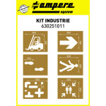 Pochoirs marquage au sol ampere pour industries, kit de 6