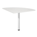 Angle de liaison 90 arrondi axiome - cts 80 cm - plateau blanc - pied blanc