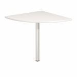 Angle de liaison 90 arrondi axiome - cts 80 cm - plateau blanc - pied aluminium