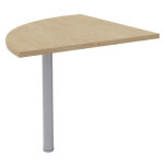 Angle de liaison 90° arrondi axiome - côtés 80 cm - plateau chêne - pied aluminium Angle de liaison 90° arrondi axiome - côtés 80 cm - plateau chêne - pied aluminium