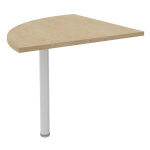 Angle de liaison 90° arrondi axiome - côtés 80 cm - plateau chêne - pied blanc Angle de liaison 90° arrondi axiome - côtés 80 cm - plateau chêne - pied blanc