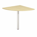 Angle de liaison 90 arrondi axiome - cts 80 cm - plateau htre - pied aluminium