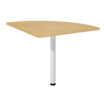 Angle de liaison 90 arrondi axiome - cts 80 cm - plateau htre - pied blanc