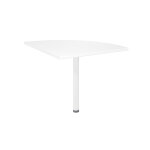 Angle de liaison arrondi 90° biospace - côtés 80 cm - plateau blanc - pied tube blanc Angle de liaison arrondi 90° biospace - côtés 80 cm - plateau blanc - pied tube blanc