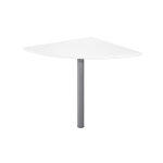 Angle de liaison arrondi 90° biospace - côtés 80 cm - plateau blanc - pied tube aluminium Angle de liaison arrondi 90° biospace - côtés 80 cm - plateau blanc - pied tube aluminium
