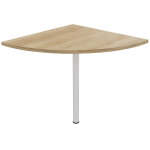 Angle de liaison arrondi 90 biospace - cts 80 cm - plateau chne nebraska - pied tube blanc