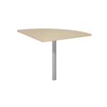 Angle de liaison arrondi 90° biospace - côtés 80 cm - plateau chêne - pied tube aluminium Angle de liaison arrondi 90° biospace - côtés 80 cm - plateau chêne - pied tube aluminium
