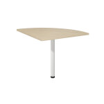 Angle de liaison arrondi 90° biospace - côtés 80 cm - plateau chêne - pied tube blanc Angle de liaison arrondi 90° biospace - côtés 80 cm - plateau chêne - pied tube blanc