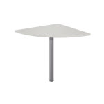 Angle de liaison arrondi 90 biospace - cts 80 cm - plateau gris - pied tube aluminium