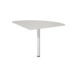 Angle de liaison arrondi 90 biospace - cts 80 cm - plateau gris - pied tube blanc