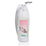 Anios support mural commande au coude anios pvc blanc pour flacon 500 ml