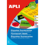 Apli 2874 etiquettes jaunes fluo pour imprimante laser et copieur 99, 1 x 67, 7 mm - pochette de 160