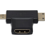 Apm adaptateur hdmi / hdmi mini / hdmi micro, femelle / mle / mle, noir