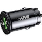 Apm chargeur allume cigare 38w : usb - a 3. 0 18 w / usb - c 20w noir