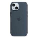Apple coque en silicone avec magsafe pour iphone 15 - bleu orage, housse, apple, iphone 15, 15, 5 cm ...