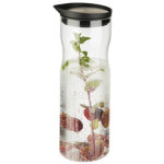 Aps carafe en verre avec couvercle, 1, 0 litre, verre / inox