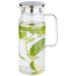 Aps carafe en verre avec couvercle, 1, 5 litres, verre / inox