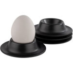 Aps coquetier eggy, en mlamine, set de 4, noir