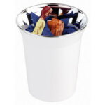 Aps poubelle de table / range - couverts top chrome, blanc