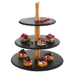 Aps serviteur en ardoise naturelle, 3 étages, anthracite Aps serviteur en ardoise naturelle, 3 étages, anthracite