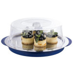 Set de plateau r�frig�rant, rond, noir / transparent